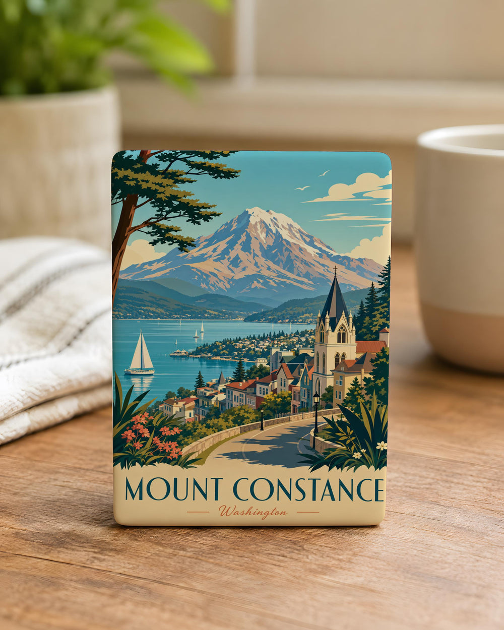 Mount Constance Fridge Magnet, Olympic Mountains Washington Souvenir, Scenic Peak Travel Keepsake, Pacific Northwest Gift