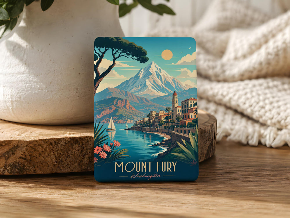 Mount Fury Fridge Magnet, Washington Mountain Souvenir, Olympic National Park Peak Keepsake Magnet