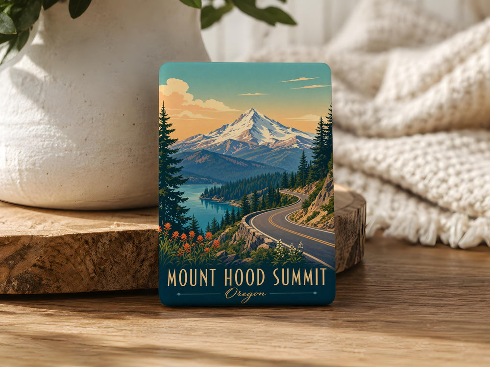 Mount Hood Summit Fridge Magnet, Oregon Mountain Peak Souvenir Magnet, Pacific Northwest Travel Gift
