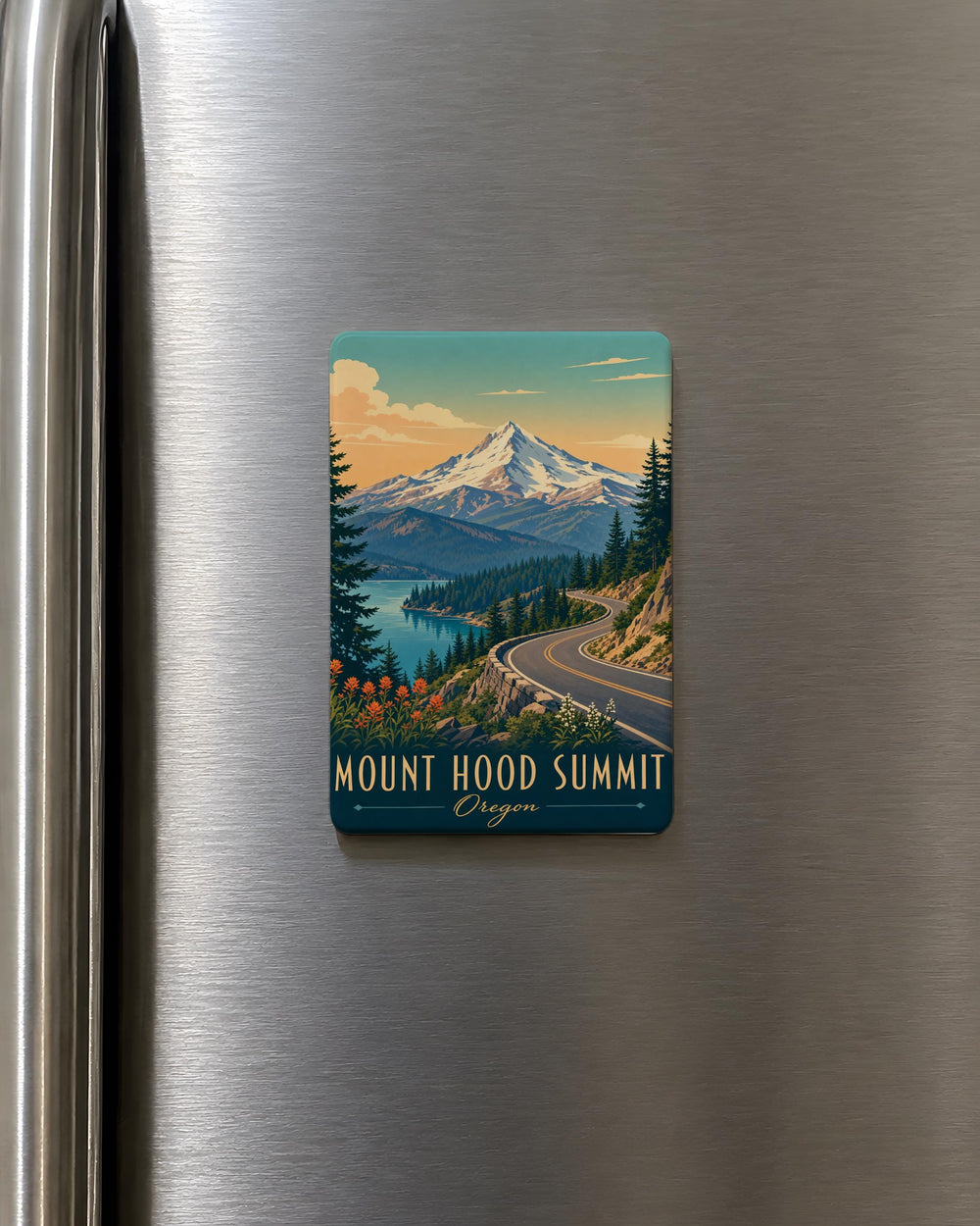 Mount Hood Summit Fridge Magnet, Oregon Mountain Peak Souvenir Magnet, Pacific Northwest Travel Gift