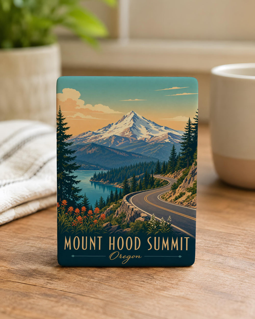 Mount Hood Summit Fridge Magnet, Oregon Mountain Peak Souvenir Magnet, Pacific Northwest Travel Gift