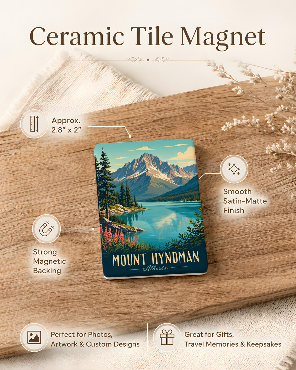 Mount Hyndman Fridge Magnet, Colorado Mountain Peak Souvenir Magnet, Hiking and Climbing Gift, Outdoor Adventure Decor