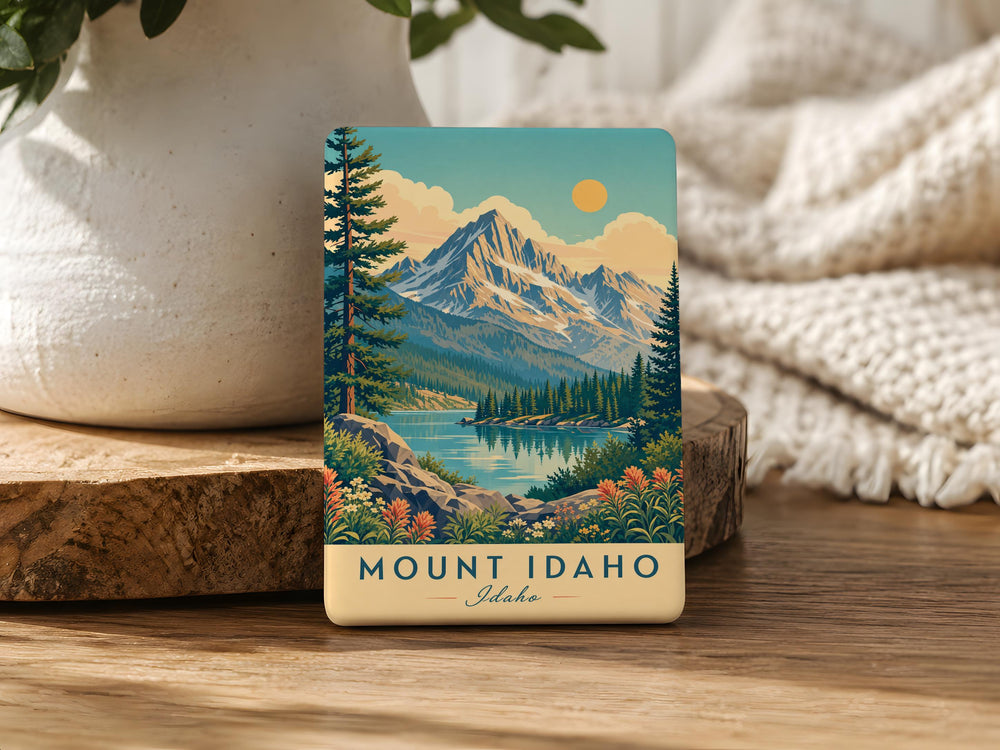 Mount Idaho Fridge Magnet, Mount Idaho Idaho Souvenir Magnet, Mountain Town Travel Keepsake, Idaho Gift for Hikers and Travelers