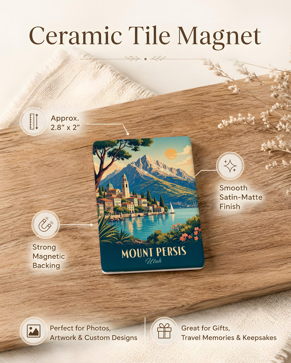 Mount Persis Fridge Magnet, Washington Mountain Souvenir Magnet, Hiking Trail Keepsake, Pacific Northwest Travel Gift