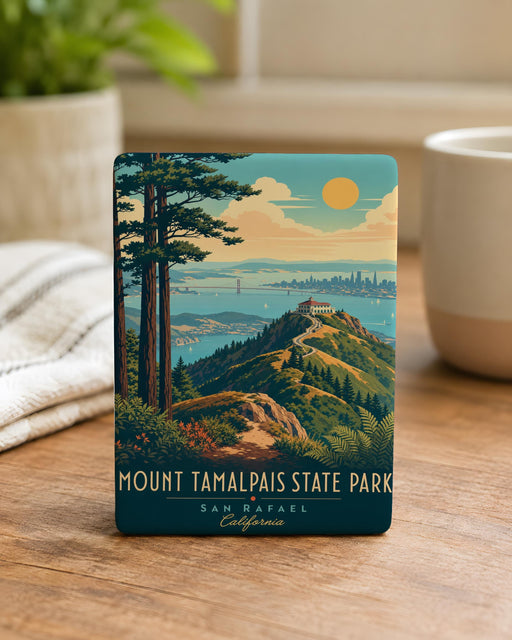 Mount Tamalpais State Park Fridge Magnet, California Mountain Landmark Souvenir, Hiking Nature Travel Gift