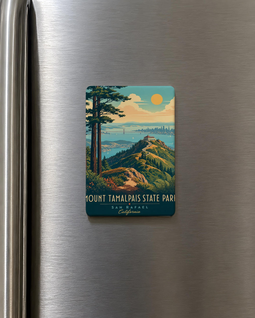 Mount Tamalpais State Park Fridge Magnet, California Mountain Landmark Souvenir, Hiking Nature Travel Gift
