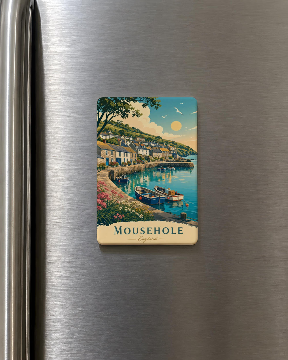 Mousehole England Fridge Magnet, Mousehole Cornwall Souvenir Magnet, English Coastal Village Travel Gift, UK Seaside Keepsake Magnet