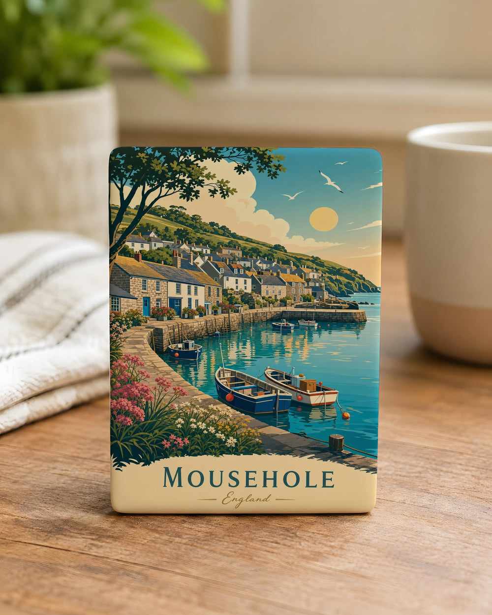 Mousehole England Fridge Magnet, Mousehole Cornwall Souvenir Magnet, English Coastal Village Travel Gift, UK Seaside Keepsake Magnet