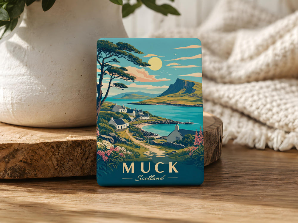 Muck Scotland Fridge Magnet, Isle of Muck Souvenir Magnet, Scottish Hebrides Travel Gift, Scotland Island Keepsake Magnet