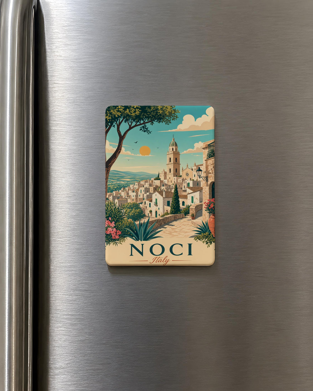 Noci Italy Fridge Magnet, Noci Puglia Souvenir Magnet, Italian Travel Keepsake, Noci Town Landmark Magnet, Italy Gift