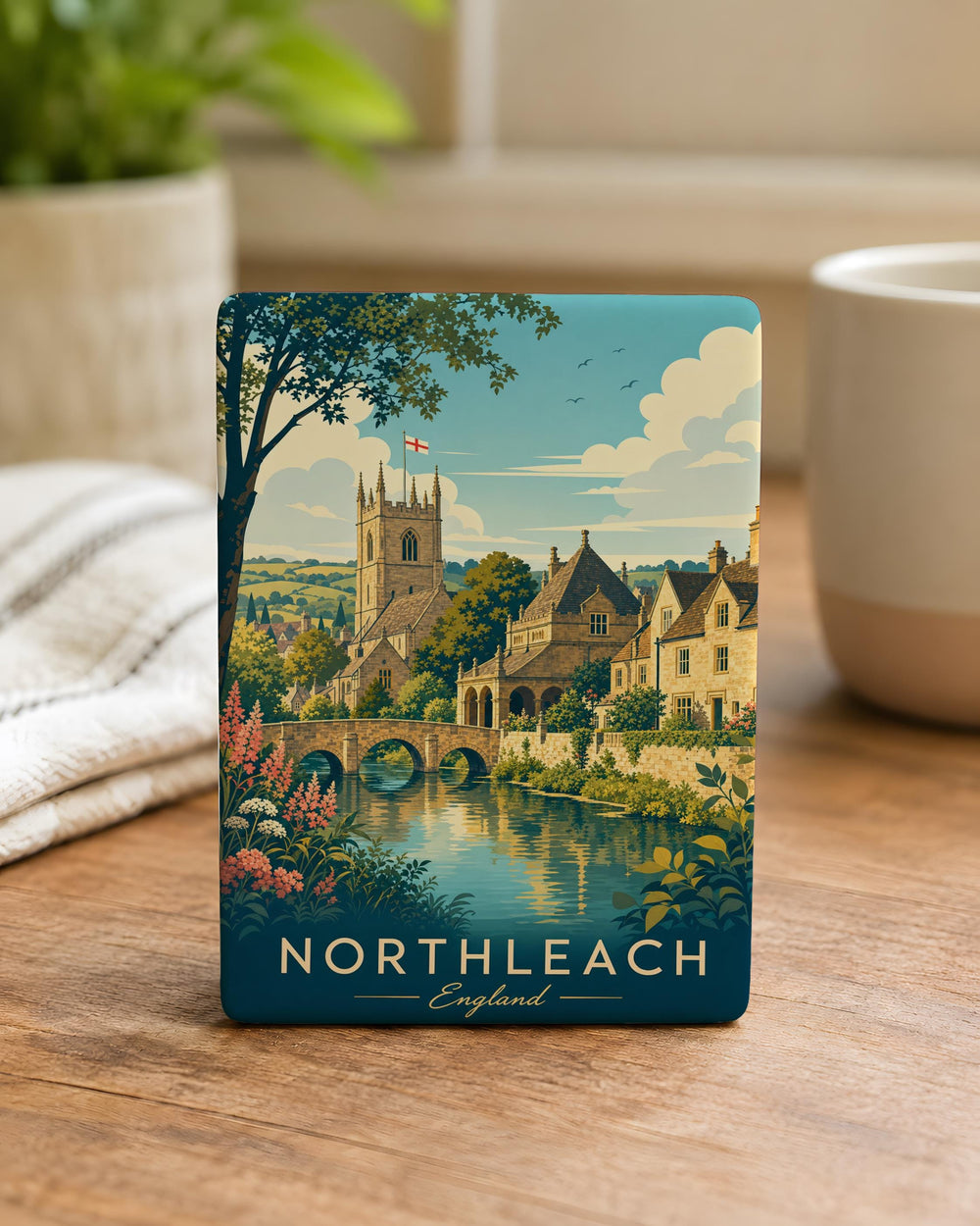 Northleach England Fridge Magnet, Northleach Gloucestershire Souvenir Magnet, Cotswolds Travel Gift, UK Town Keepsake Magnet