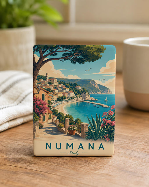 Numana Italy Fridge Magnet, Numana Beach Town Souvenir Magnet, Marche Italy Travel Gift, Italian Coastal Landmark Magnet