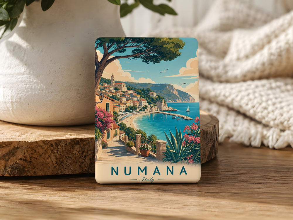 Numana Italy Fridge Magnet, Numana Beach Town Souvenir Magnet, Marche Italy Travel Gift, Italian Coastal Landmark Magnet