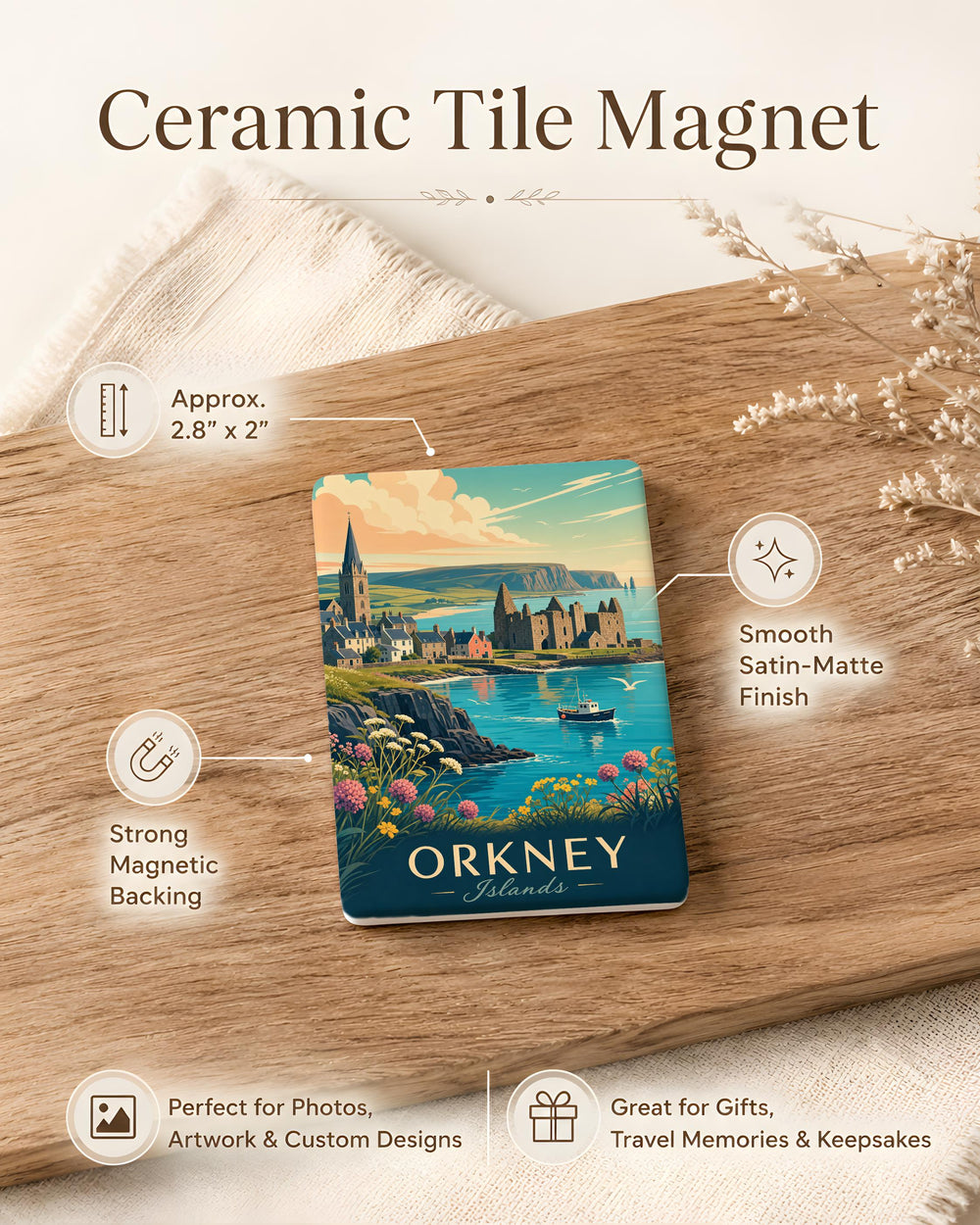 Orkney Islands Fridge Magnet, Scotland Island Souvenir Magnet, Orkney Travel Gift, Scottish Isles Keepsake Magnet
