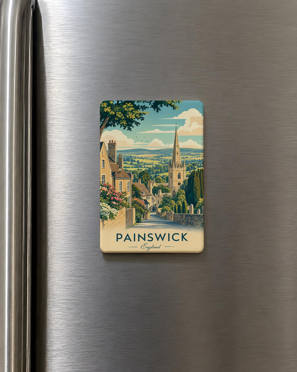 Painswick England Fridge Magnet, Painswick Village Souvenir, Gloucestershire Travel Gift, English Countryside Keepsake Magnet