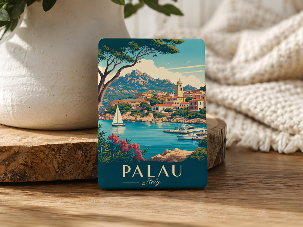 Palau Italy Fridge Magnet, Sardinia Travel Souvenir Magnet, Coastal Town Landmark Keepsake Refrigerator Magnet