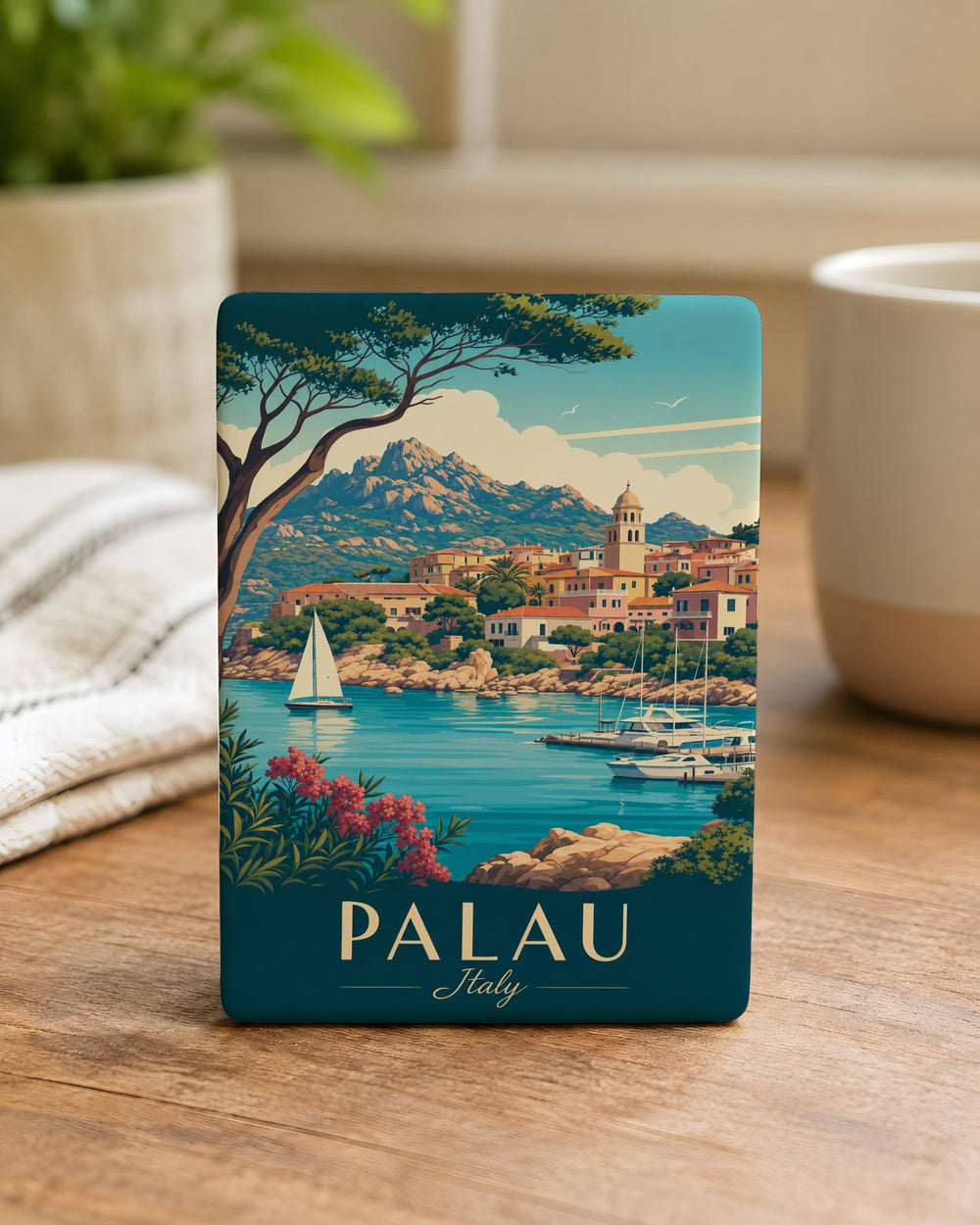 Palau Italy Fridge Magnet, Sardinia Travel Souvenir Magnet, Coastal Town Landmark Keepsake Refrigerator Magnet