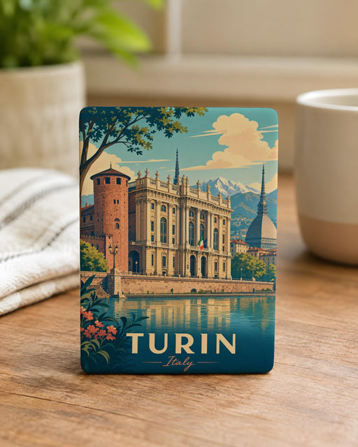 Palazzo Madama Turin Fridge Magnet, Italy Landmark Souvenir, Turin Travel Keepsake Magnet, Historic Palace Magnet