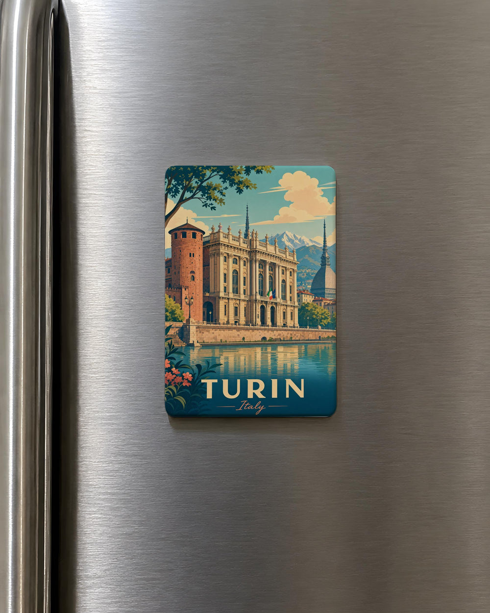 Palazzo Madama Turin Fridge Magnet, Italy Landmark Souvenir, Turin Travel Keepsake Magnet, Historic Palace Magnet