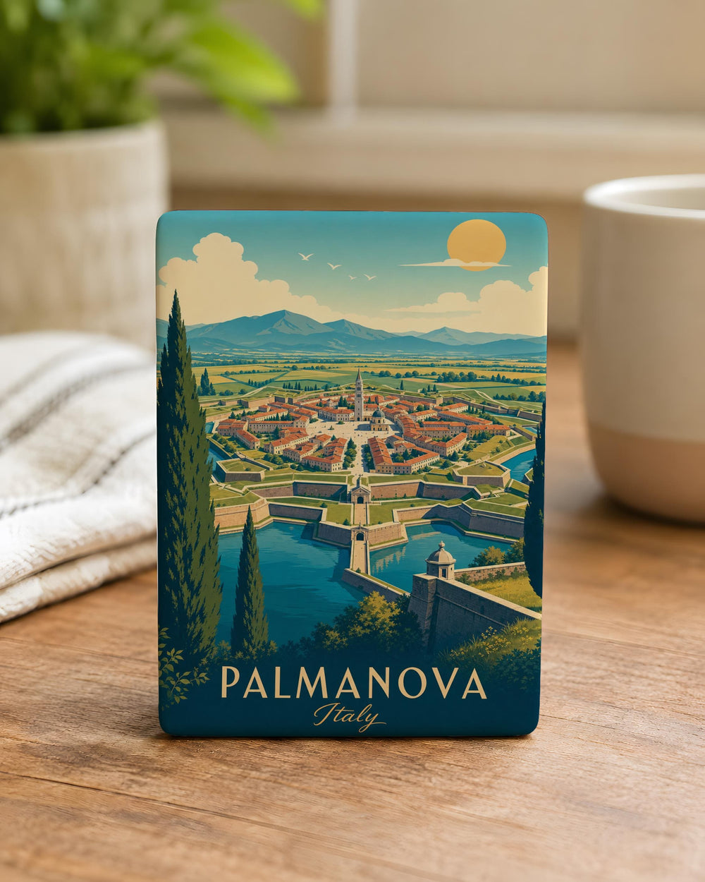 Palmanova Fortress Fridge Magnet, Palmanova Italy Star Fort Souvenir Magnet, Historic Walled City Travel Keepsake Magnet