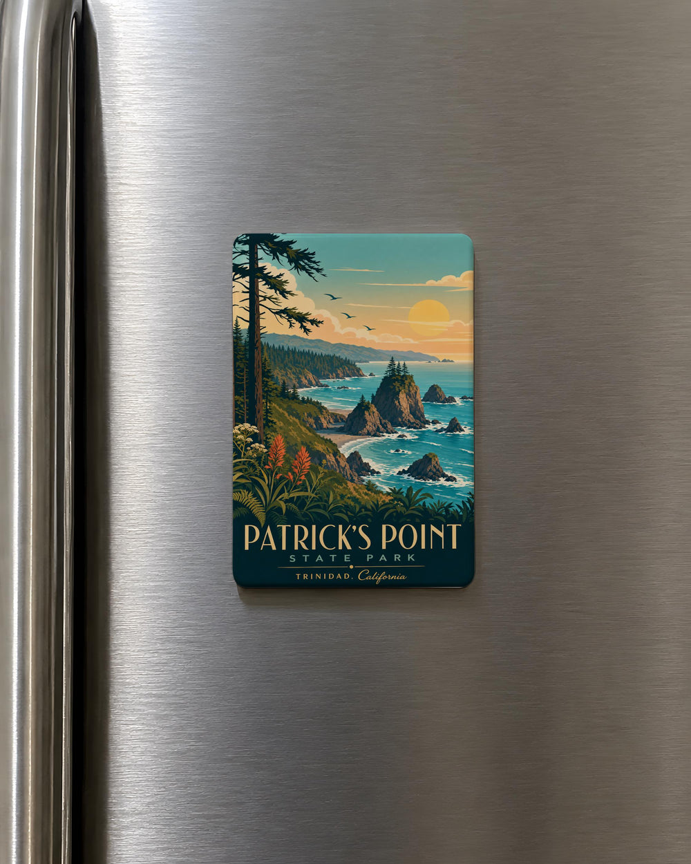 Patricks Point State Park Fridge Magnet, California Coast Nature Souvenir, Humboldt County Redwood Forest Travel Keepsake