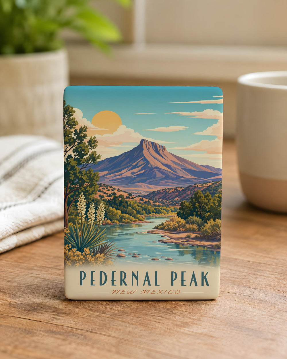 Pedernal Peak Fridge Magnet, New Mexico Mountain Souvenir, Southwest Landmark Refrigerator Magnet, Hiking Travel Keepsake