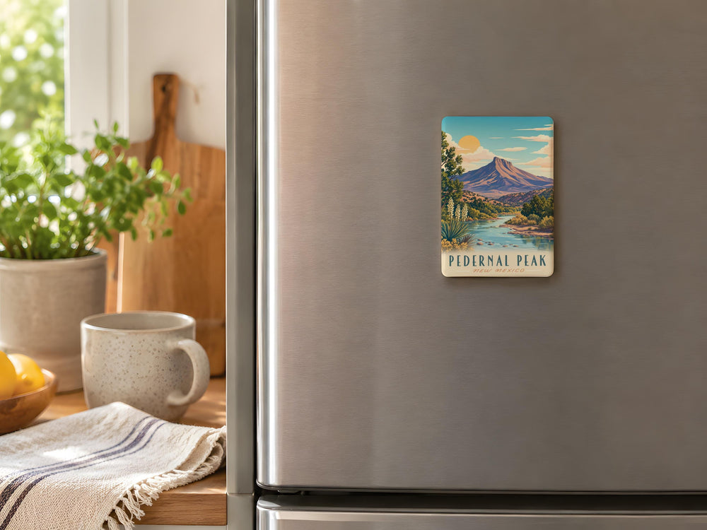 Pedernal Peak Fridge Magnet, New Mexico Mountain Souvenir, Southwest Landmark Refrigerator Magnet, Hiking Travel Keepsake
