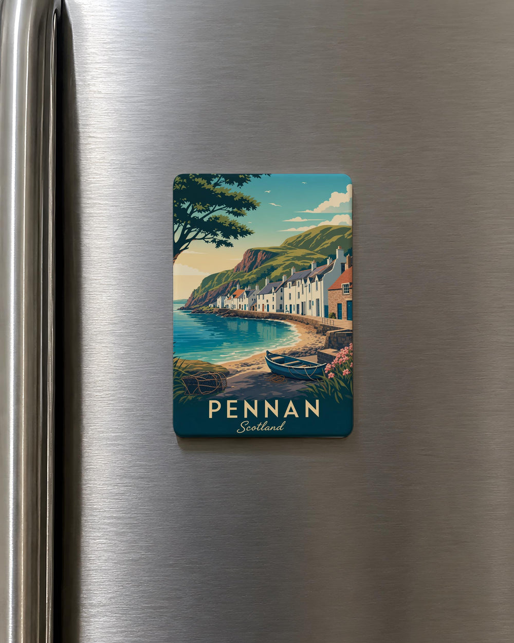 Pennan Scotland Fridge Magnet, Coastal Village Landmark Souvenir, Scottish Seaside Travel Gift, Aberdeenshire Keepsake Magnet
