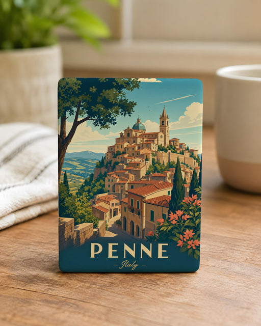 Penne Italy Fridge Magnet, Penne Town Souvenir Magnet, Italy Travel Keepsake, Abruzzo Village Magnet, Italian Landmark Magnet