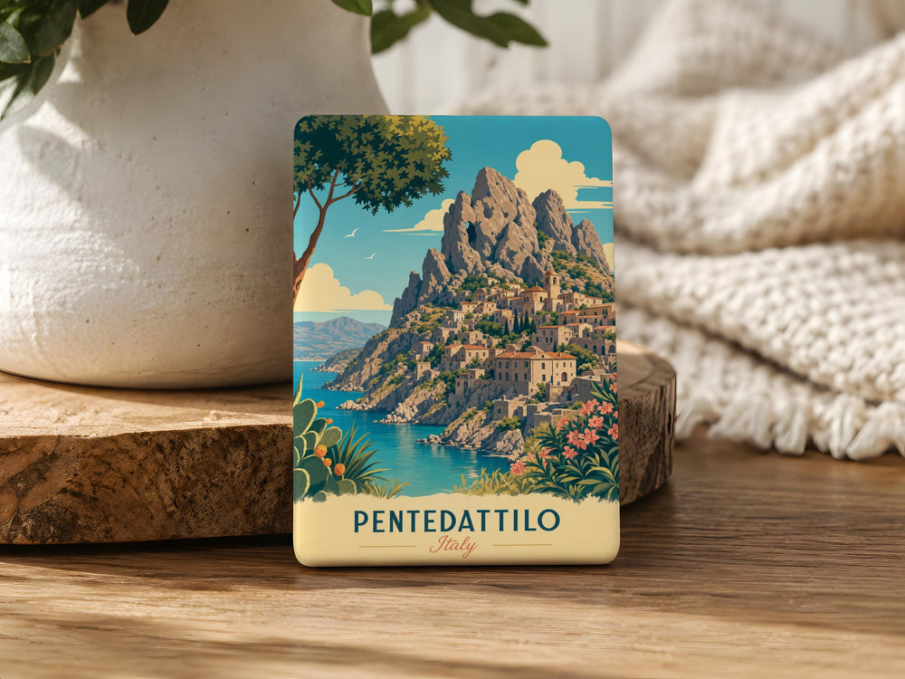 Pentedattilo Italy Fridge Magnet, Pentedattilo Village Souvenir Magnet, Calabria Travel Keepsake, Italian Town Landmark Magnet