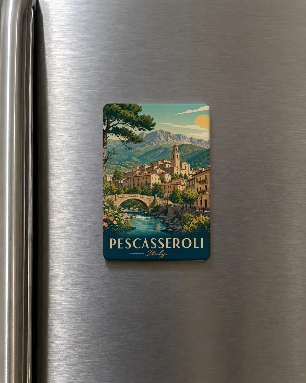 Pescasseroli Italy Fridge Magnet, Abruzzo Mountain Village Souvenir, National Park Travel Keepsake Magnet