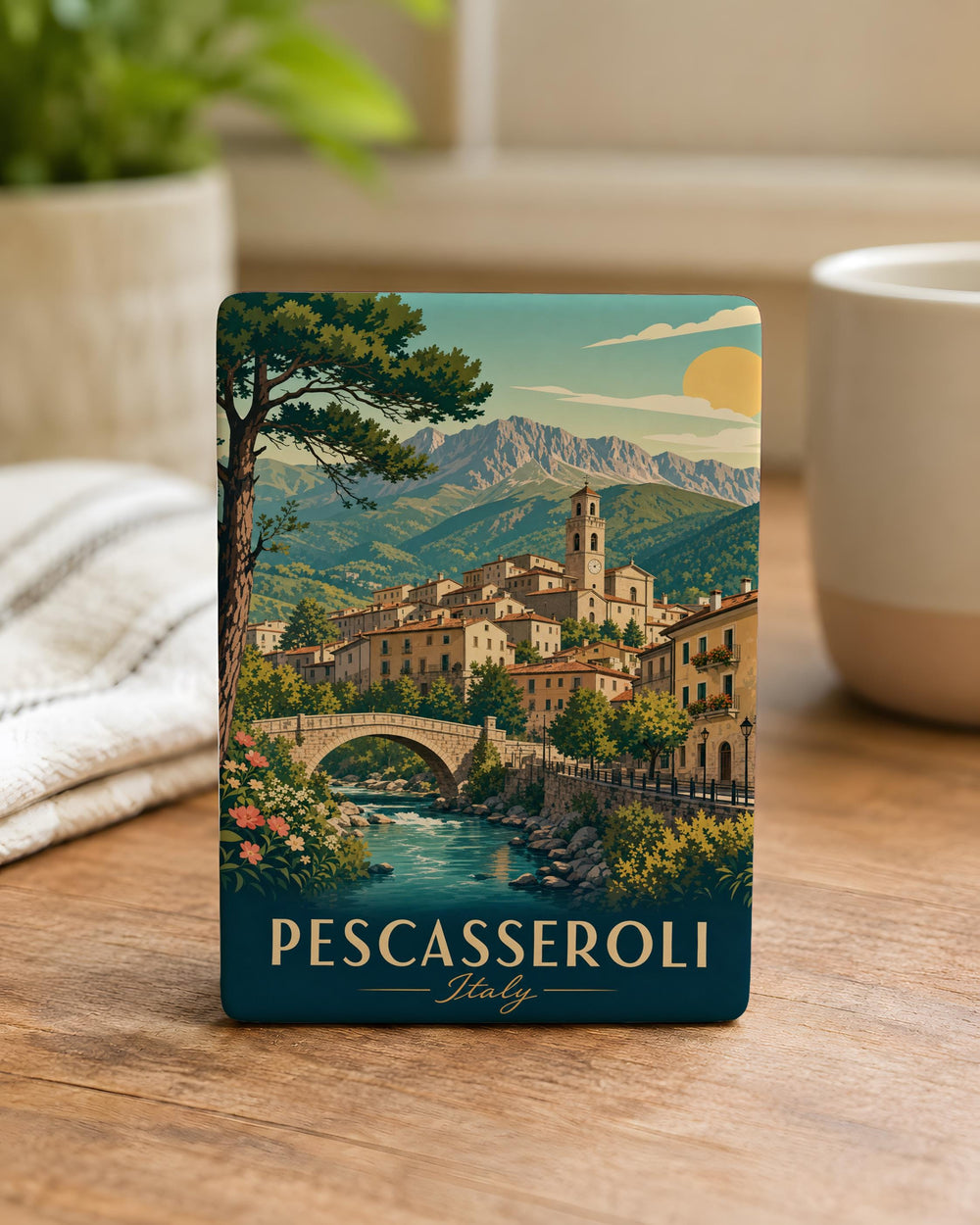 Pescasseroli Italy Fridge Magnet, Abruzzo Mountain Village Souvenir, National Park Travel Keepsake Magnet