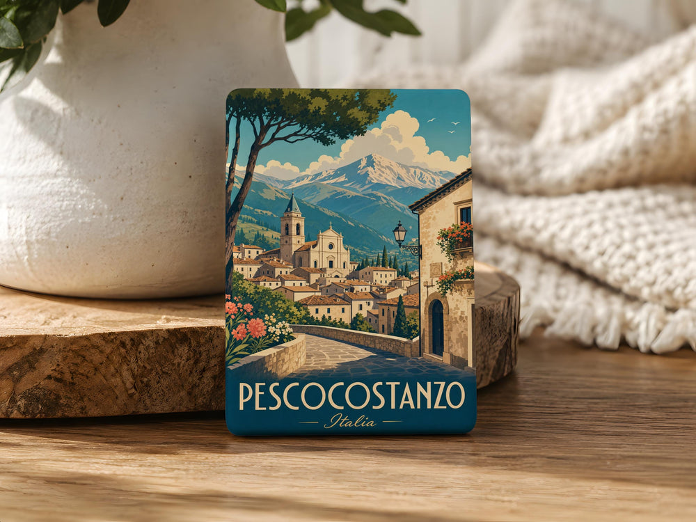 Pescocostanzo Italy Fridge Magnet, Abruzzo Mountain Village Souvenir Magnet, Travel Keepsake Refrigerator Magnet