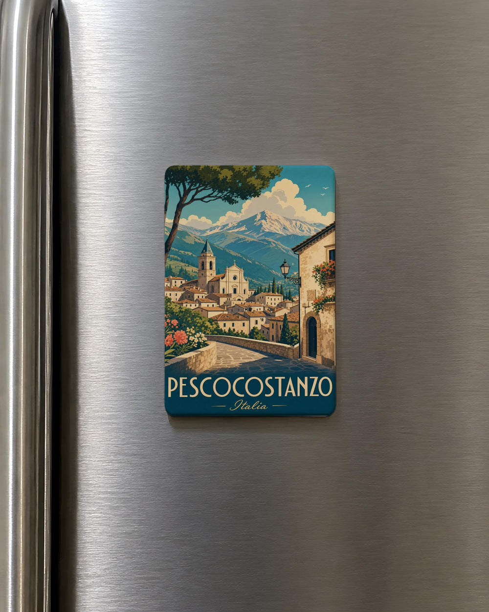 Pescocostanzo Italy Fridge Magnet, Abruzzo Mountain Village Souvenir Magnet, Travel Keepsake Refrigerator Magnet