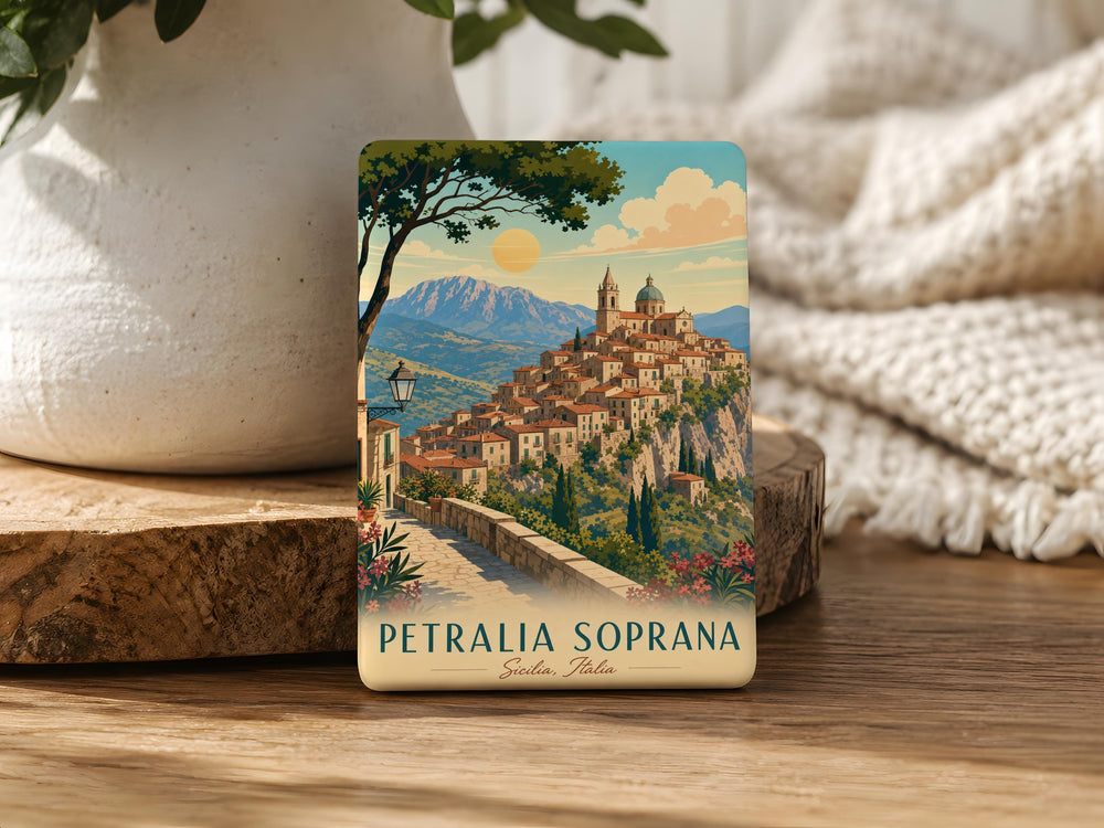 Petralia Soprana Sicily Italy Fridge Magnet, Petralia Soprana Souvenir Magnet, Sicilian Travel Keepsake Magnet