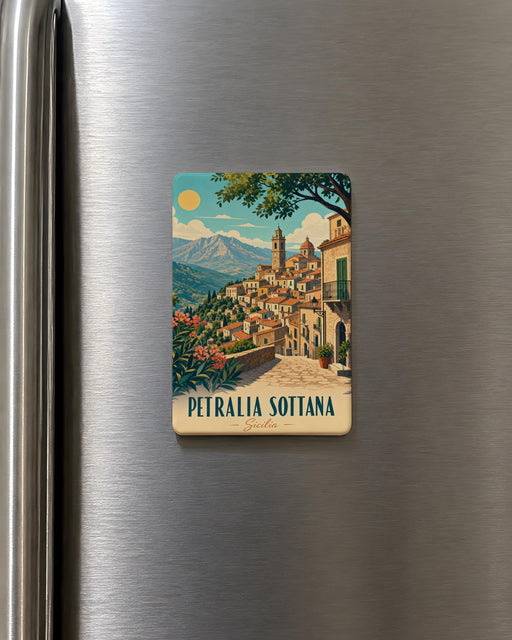 Petralia Sottana Sicily Italy Fridge Magnet, Petralia Sottana Travel Souvenir Magnet, Italian Town Landmark Magnet