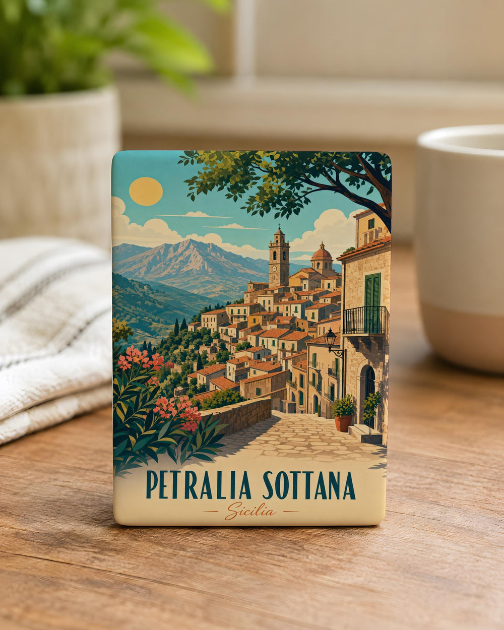 Petralia Sottana Sicily Italy Fridge Magnet, Petralia Sottana Travel Souvenir Magnet, Italian Town Landmark Magnet