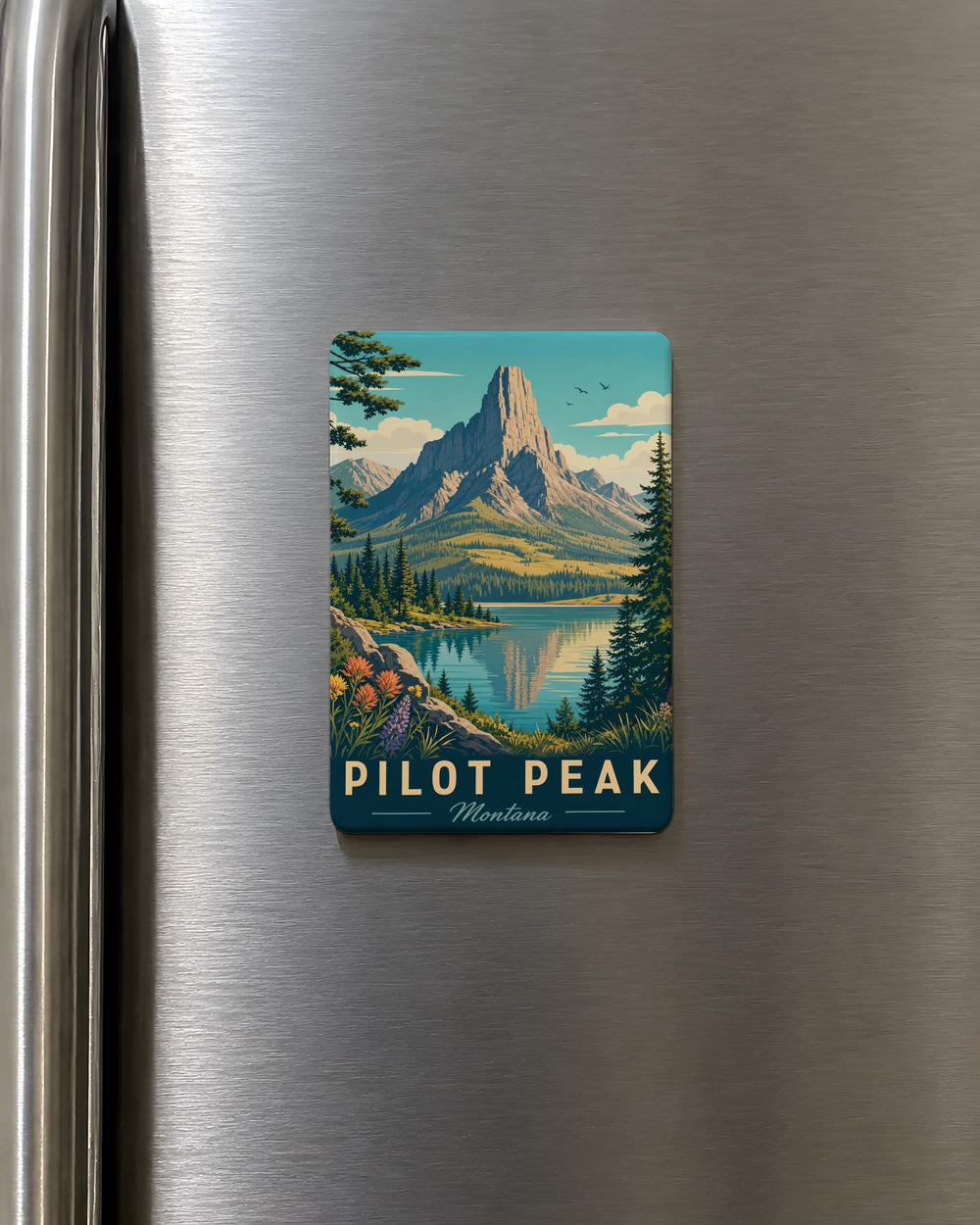 Pilot Peak Montana Fridge Magnet, Pilot Peak Mountain Souvenir Magnet, Montana Travel Gift, Outdoor Adventure Keepsake