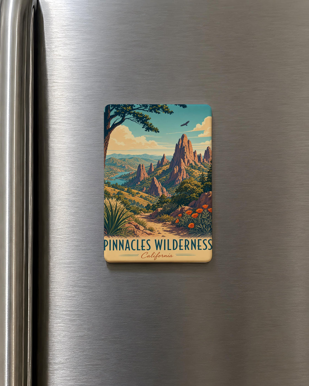 Pinnacles Wilderness Fridge Magnet, National Park Landscape Souvenir, Hiking Camping Nature Travel Gift