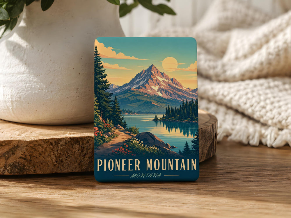 Pioneer Mountain Fridge Magnet, Mountain Landscape Souvenir Magnet, Hiking Adventure Gift, Nature Lover Kitchen Decor