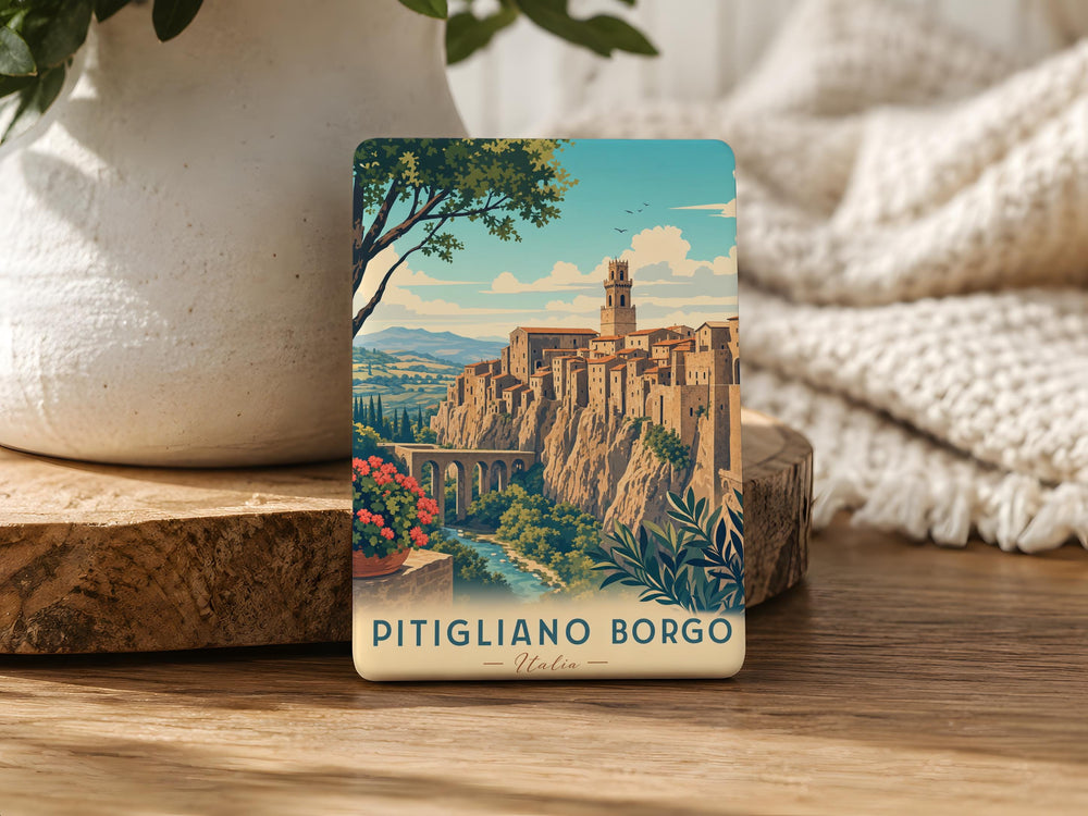 Pitigliano Borgo Italy Fridge Magnet, Tuscan Hilltown Souvenir Magnet, Pitigliano Village Travel Keepsake Magnet