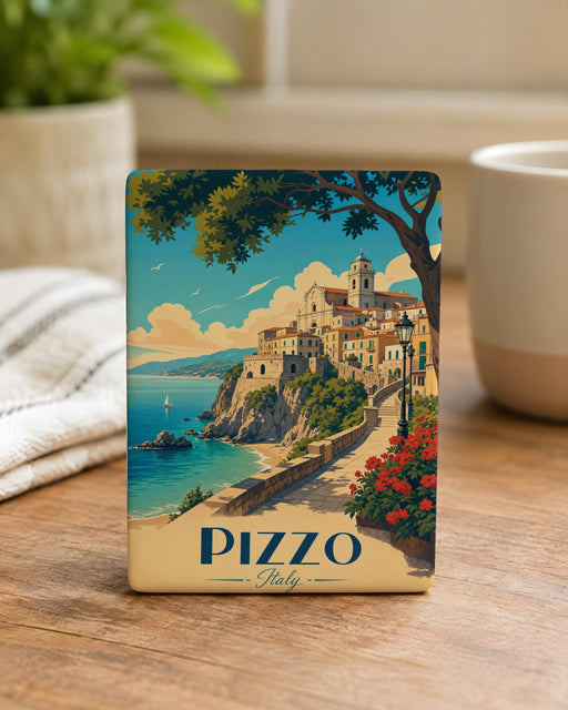 Pizzo Italy Fridge Magnet, Pizzo Calabria Travel Souvenir, Italian Coastal Town Landmark Magnet, Italy Vacation Keepsake Magnet