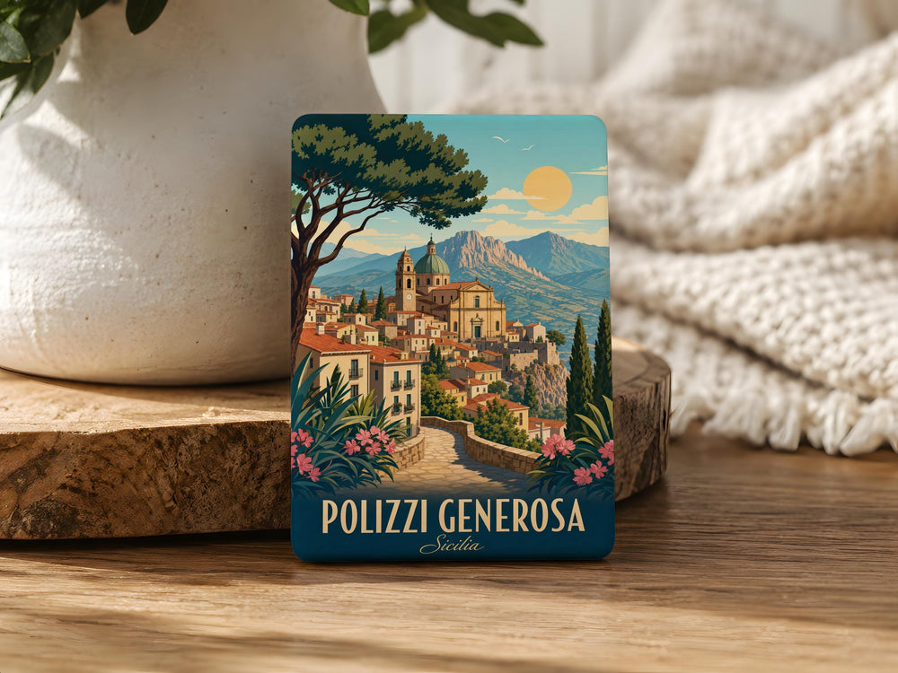 Polizzi Generosa Sicily Fridge Magnet, Italian Town Souvenir Magnet, Polizzi Generosa Travel Gift, Sicily Keepsake Magnet