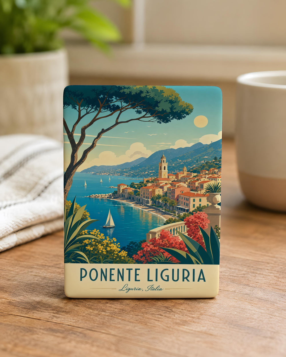 Ponente Liguria Italy Fridge Magnet, Italian Riviera Coastal Travel Souvenir Magnet, Liguria Region Keepsake Magnet