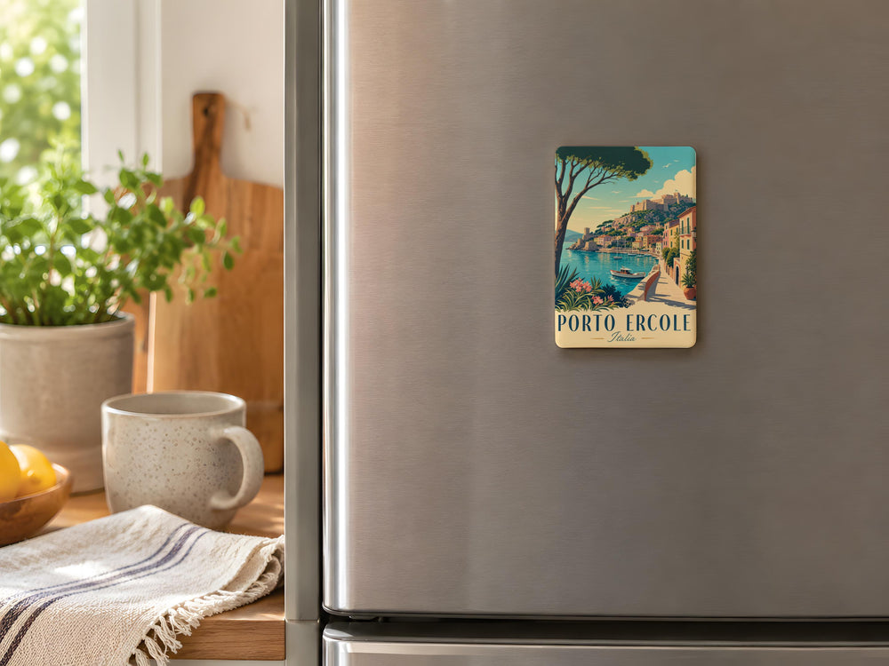 Porto Ercole Fridge Magnet, Porto Ercole Italy Souvenir Magnet, Tuscan Coastal Town Travel Gift, Italian Riviera Keepsake