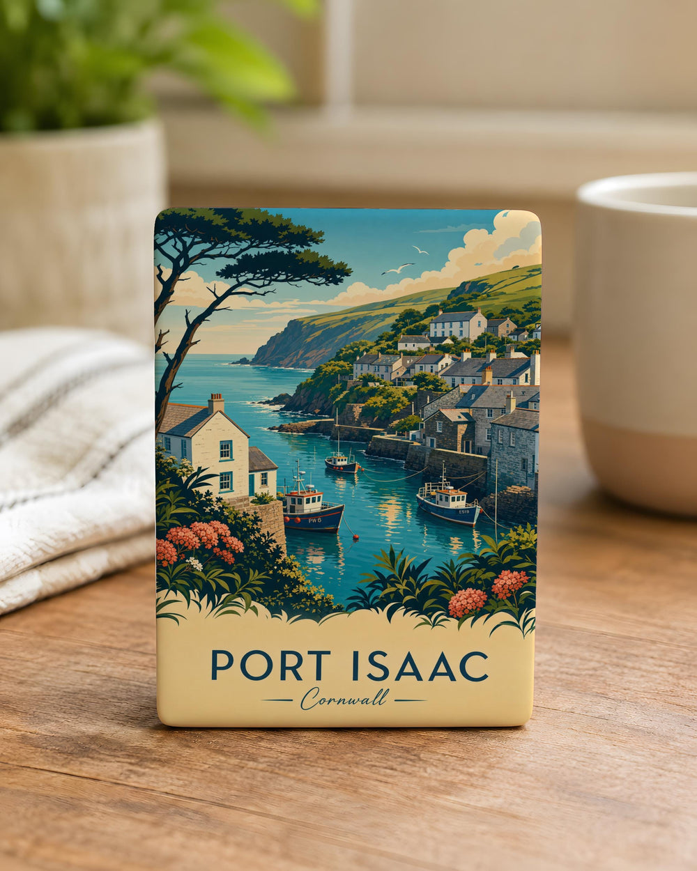Port Isaac Cornwall Fridge Magnet, Port Isaac Village Souvenir Magnet, UK Coastal Town Travel Keepsake Magnet