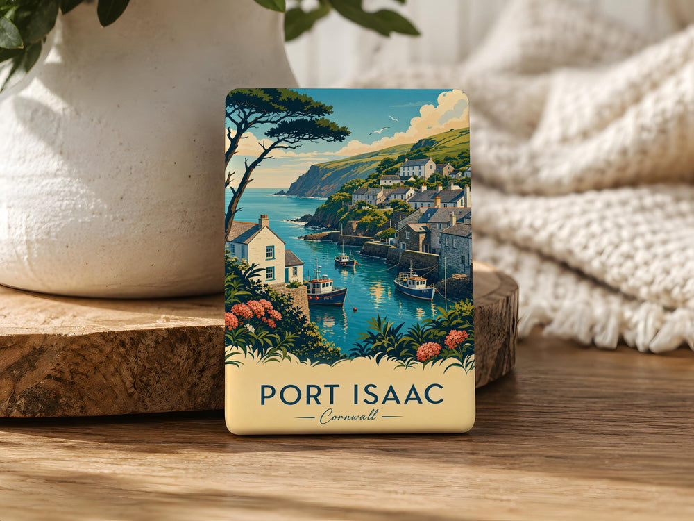 Port Isaac Cornwall Fridge Magnet, Port Isaac Village Souvenir Magnet, UK Coastal Town Travel Keepsake Magnet
