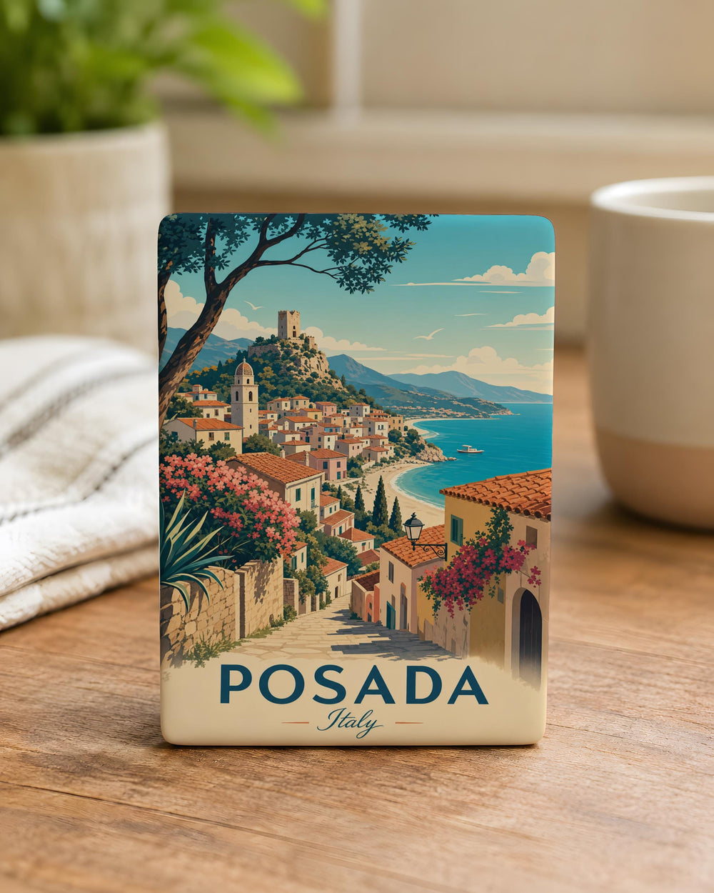 Posada Italy Fridge Magnet, Posada Sardinia Souvenir Magnet, Italy Travel Keepsake, Posada Town Landmark Magnet, Gift for Travelers