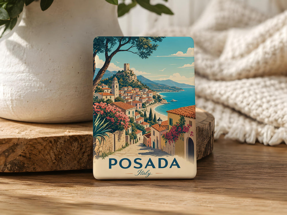 Posada Italy Fridge Magnet, Posada Sardinia Souvenir Magnet, Italy Travel Keepsake, Posada Town Landmark Magnet, Gift for Travelers