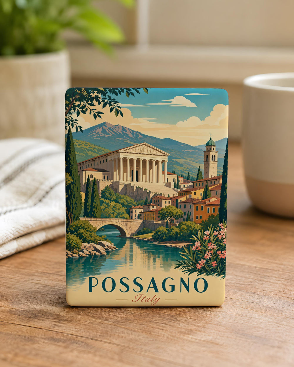 Possagno Italy Fridge Magnet, Possagno Travel Souvenir Magnet, Italy Landmark Keepsake Magnet, Italian Town Refrigerator Magnet
